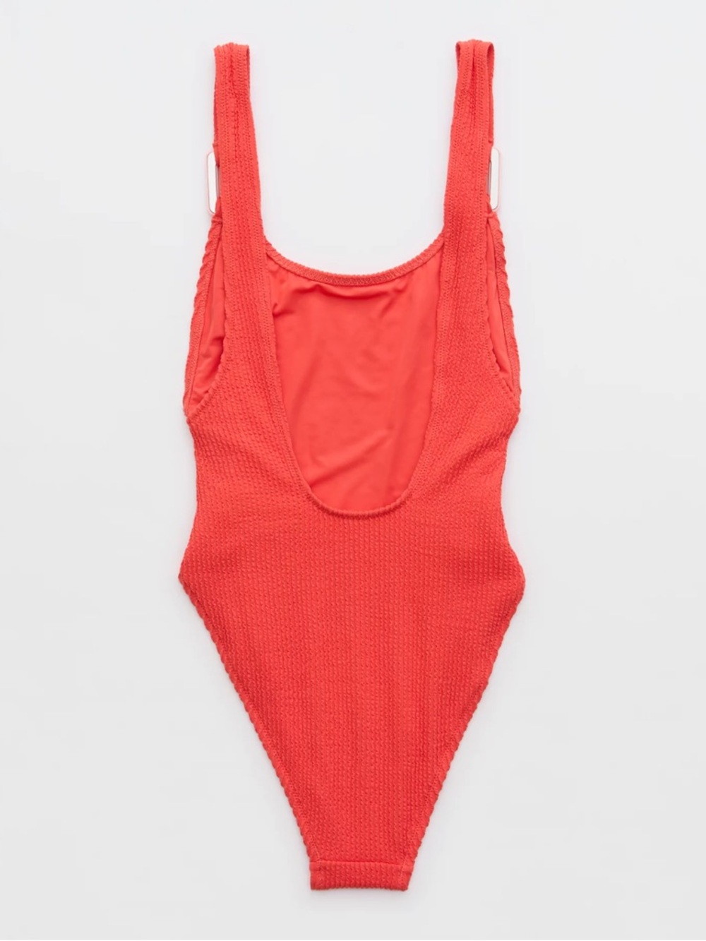 aerie Red Ribbed One-Piece Swimsuit with Pink Strap Detail XL NWT - Picture 4 of 4